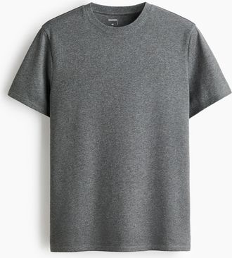 H&M Cooling T-Shirt in Regular Fit - Dunkelgraumeliert