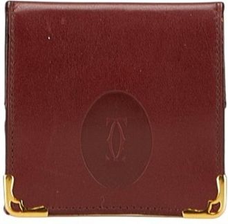 Cartier Wine Red Leather Coin Purse/Coin Case (Pre-Owned)