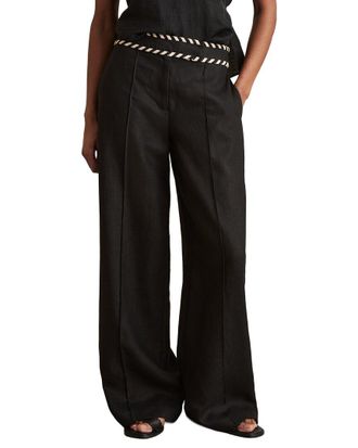 Reiss Fawn Waistband Linen Wide Leg Trouser