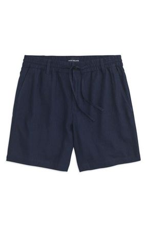 Mack Weldon Linen Blend Drawstring Shorts in True Navy at Nordstrom, Size Xx-Large