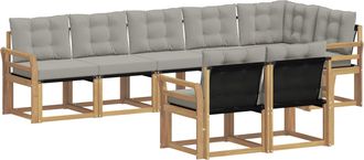 vidaXL Conjunto De Sof&aacute;s De Exterior 8 Uds. Blanco Y Gris Claro Vidaxl