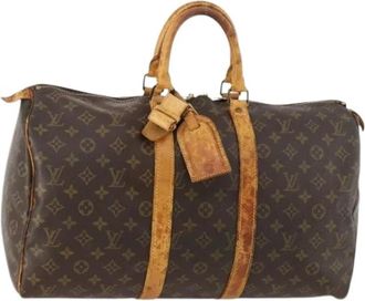 Louis Vuitton Pre-owned Boston Bag - Dames - Vintage Weekendtas - Bruin - ONE Size - Leer - Vintage