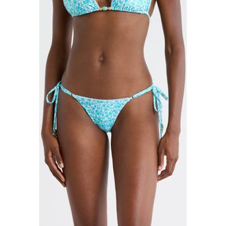 Kulani Kinis Decorative Side Tie Bikini Bottoms in Ocean Aura at Nordstrom, Size X-Large