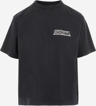 Balenciaga Black Cotton T-Shirt