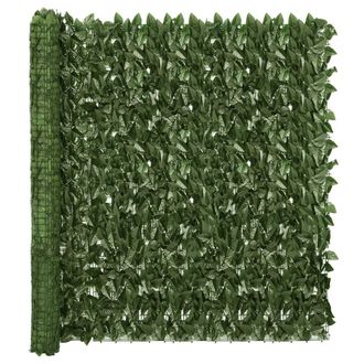 Berkfield Home Balcony Screen with Dark Green Leaves 600x150 cm