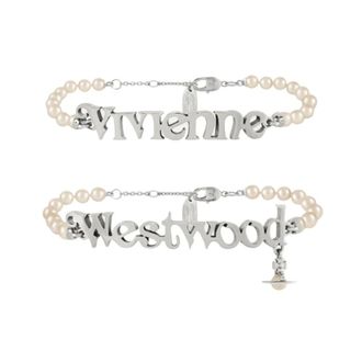 Vivienne Westwood Accessoires, Dames, Beige, ONE Size, Tweed, Amelia Armband