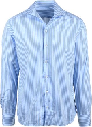 Sonrisa White Sky Blue Cotton Polyamide Elastane Shirt