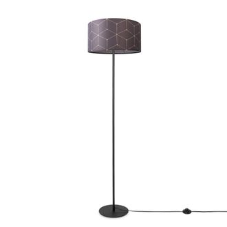 Paco Home Paco Home - L&aacute;mpara De Pie Sal&oacute;n Moderna E27 Lectura Luminaria De Pie Soporte Retro Pantalla Dise&ntilde;o 1 (&oslash;38 Cm), L&aacute;mpara De Pie De Una Pata - Negro