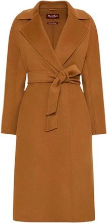 Max Mara Cles Riemjas - Dames - Jas met riem - Bruin - M - Wol - Jassen