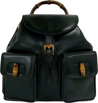 Gucci Pre-owned Gucci Large Calfskin Bamboo Drawstring Backpack Unisex ZQFRE8OR6NTVRUWD