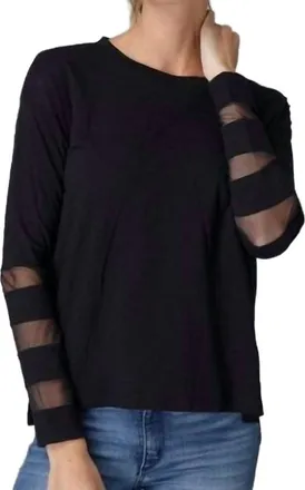 Lisa Todd Mesh Fest Long Sleeve Top In Black