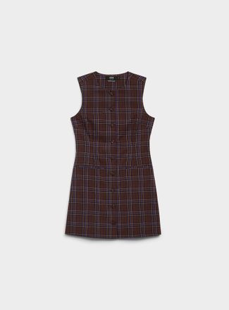 Icone Womens Checked button-front minidress