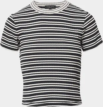 Rag & Bone Luca Stripe Ribbed Short-Sleeve Tee