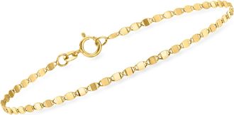 RS Pure by Ross-Simons Italian 2mm 10kt Yellow Gold Mirror-Link Bracelet