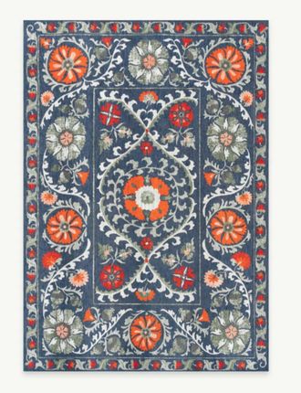 Novatrend Alfombra estilo oriental tejida plana Azul 170x240 cm