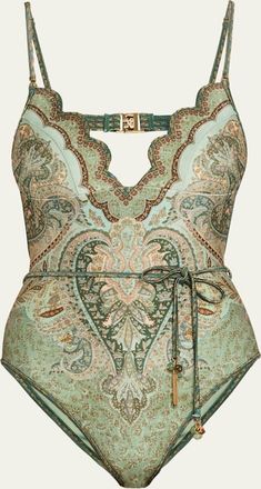 Zimmermann Wanderlust Scallop One-Piece Swimsuit
