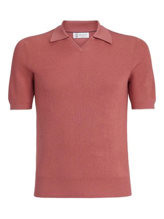 Brunello Cucinelli ribbed T-shirt - men - Cotton - 58 - Red