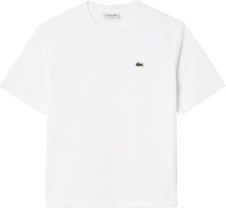 Lacoste T-shirt in morbido cotone vestibilit&agrave; rilassata - - Tops - Donna - Bianco - S