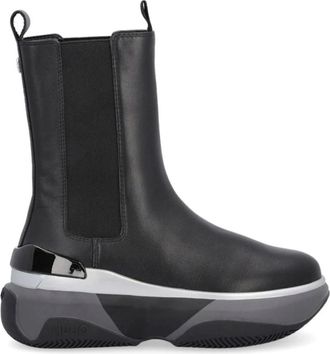 Liu Jo Zwarte leren Chelsea boots - Dames - Schoenen - Zwart - Maat: 38 EU Leer