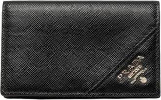 Prada Pre-owned Saffiano Kaarthouder - Dames - Vintage Accessoires - Zwart - ONE Size - Leer - Vintage