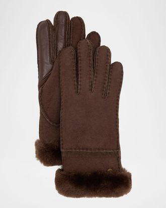 UGG Seamed Touchscreen Shearling-Lined Gloves