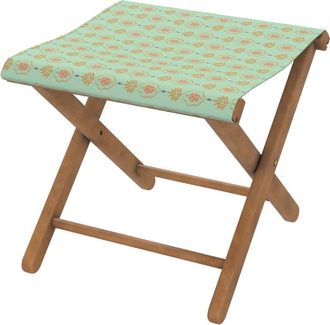 Vent de Boh&egrave;me Taburete plegable de haya y tela outdoor dise&ntilde;o de pi&ntilde;as laguna