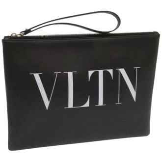 Valentino Pre-owned Vintage Clutch - Dames - Pre-owned - Zwart - Maat: ONE Size Leer