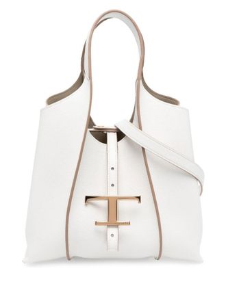 Tod's White Timeless mini leather shopping bag