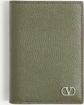Valentino Garavani Portacarte Valentino Garavani VLogo Signature In Vitello Granato Uomo VERDE MILITARE UNI