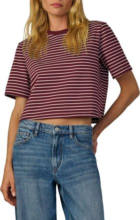 Joe's The Boxy Crop T-Shirt in Bordeaux Breton St at Nordstrom, Size X-Small