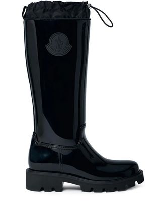Moncler logo-patch drawstring boots - Bianco