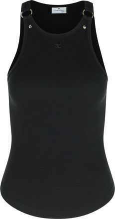 Courrèges Black Cotton Tank Top