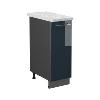 Vicco Armario De Farmacia Fame-line, Azul Oscuro Alto Brillo, 30 Cm, Et M&aacute;rmol Vicco