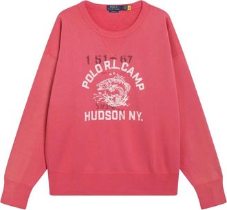 Polo Ralph Lauren Vintage Fit Fleece Graphic Sweatshirt - Heren - Sweatshirts - Roze - M - Katoen - Hoodies & sweatvesten
