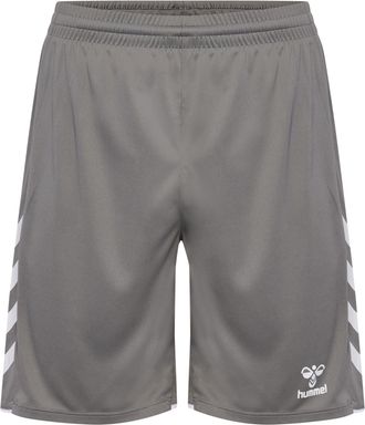 Hummel Trainingsshorts HUMMEL HMLCORE 2.0 SHORTS, Damen, Gr. M (48/50), N-Gr, steel gray, wei&szlig;, Obermaterial: 100% Polyester, Hosen Trainingsshorts, aus Inte