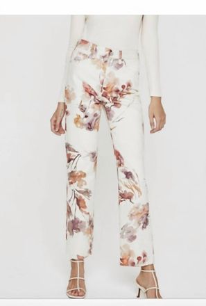 AG - Adriano Goldschmied Alexxis High Rise Jeans In Wine Floral Neutral Multi