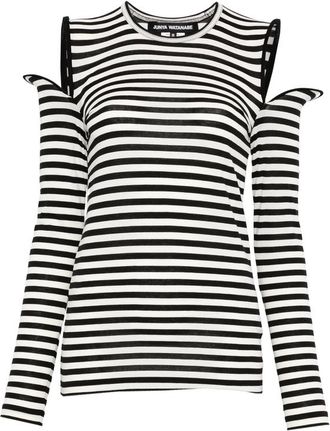Junya Watanabe Striped Cold-shoulder Top