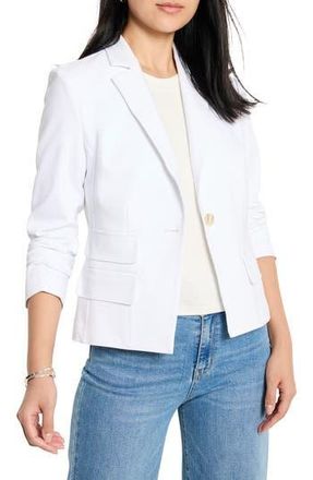 Nic+Zoe Seasonless Cotton Blend Blazer in Paper White at Nordstrom Rack, Size 16