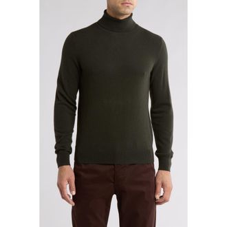 Amicale Cashmere Turtleneck Cashmere Sweater in Olive at Nordstrom Rack, Size Medium
