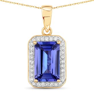 Diana M. Jewels Tanzanite ( AAA ) Octagon 9.80x6.20mm ( C to C: 10.80mm ) ( Height: 3.50mm ) - 1Pc + White Diamond F/C Round 1mm( I1-I2/I color ) - 32Pcs ( J Back ) (