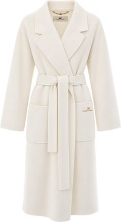 Elisabetta Franchi Butter Belted Wool Coat