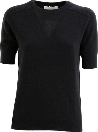 Lisa Yang T-shirt in cashmere a maniche corte - Nero