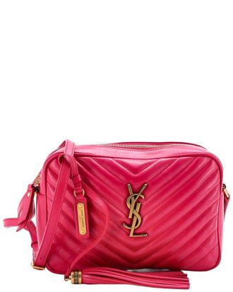 Saint Laurent Black Matelasse Chevron Leather Lou Camera Bag Small (Authentic Pre-Loved)