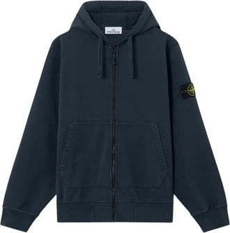 Stone Island Sweater met ritssluiting - Heren - Vesten met rits - Blauw - XL - Hoodies & sweatvesten
