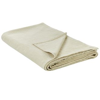 Beliani Beliani - Colcha Decorativa Ropa De Cama Algod&oacute;n 200 X 220 Cm Beige Maraka