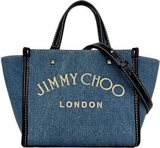 Jimmy Choo London blue Navy blue Leather Handbag Shoulder Bag (Pre-Owned)