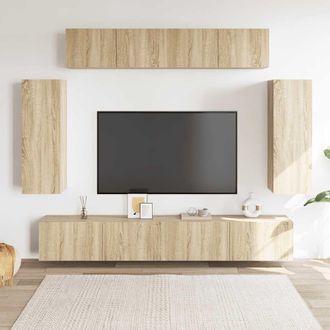 vidaXL Vidaxl - Set Muebles De Sal&oacute;n Tv 6 Pzas Madera Ingenier&iacute;a Roble Sonoma