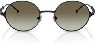 Diesel 49mm Small Round Sunglasses in Powder Black /Green Gradient at Nordstrom