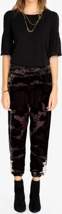 Johnny Was Santal Velvet Jogger Pants In Moonlight Camo
