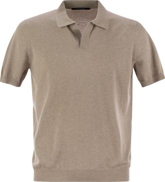 Tagliatore Basic Short Sleeved Cotton Polo Shirt